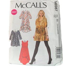 McCall's M6987 Women's Dress Patterns Sizes 14-22